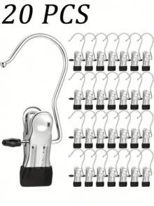 20/10 chiếc Kẹp quần áo bằng thép, Móc treo quần áo, Kẹp quần áo bằng thép không gỉ, Kẹp treo quần áo di động, Kẹp móc treo giày, Kẹp treo móc quần áo, 1/30 chiếc, Kẹp khăn, Móc treo quần áo đa năng một kẹp, Kẹp sắp xếp móc treo tủ quần áo, Kẹp khăn, Kẹp quần áo chịu lực nặng Kẹp móc treo số lượng lớn cho Quần, Mũ, Váy, Tất, Giày Quần âu Giày Bốt, Váy, Mùa xuân, Tối giản, Áo mùa hè - Nhiều màu - Xem 25
