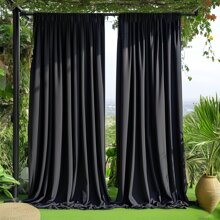 2 pezzi di eleganti tende rettangolari nere in tessuto elasticizzato in spandex, adatte per la decorazione interna/esterna, perfette per matrimoni, feste, raduni familiari - decorazione multifunzionale per qualsiasi occasione, decorazione per backdrops di matrimonio, campeggio, privacy. Ottimo per raduni senza necessità di elettricità.