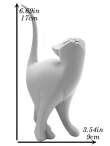 黑猫雕像摆件，北欧风格猫咪艺术雕塑家居装饰，树脂雕像办公室家居装饰工艺品房间橱柜桌面书架，非常适合婚礼艺术装饰、母亲节礼物 - 彩色 - 查看 11