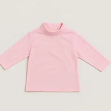 Kit 3 Blusas Infantil Menina Gola Alta Inverno – Manga Longa Cotton Macio -3 Peças