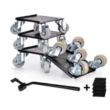 Mueve Muebles Pesados, Juego de 9 Herramientas Elevadoras Elevador de Muebles con 5 Ruedas, Base para Mover Muebles Pesados para Sofá, Gabinete, Refrigerador, Capacidad de hasta 1300KG - Gris - Ver 2