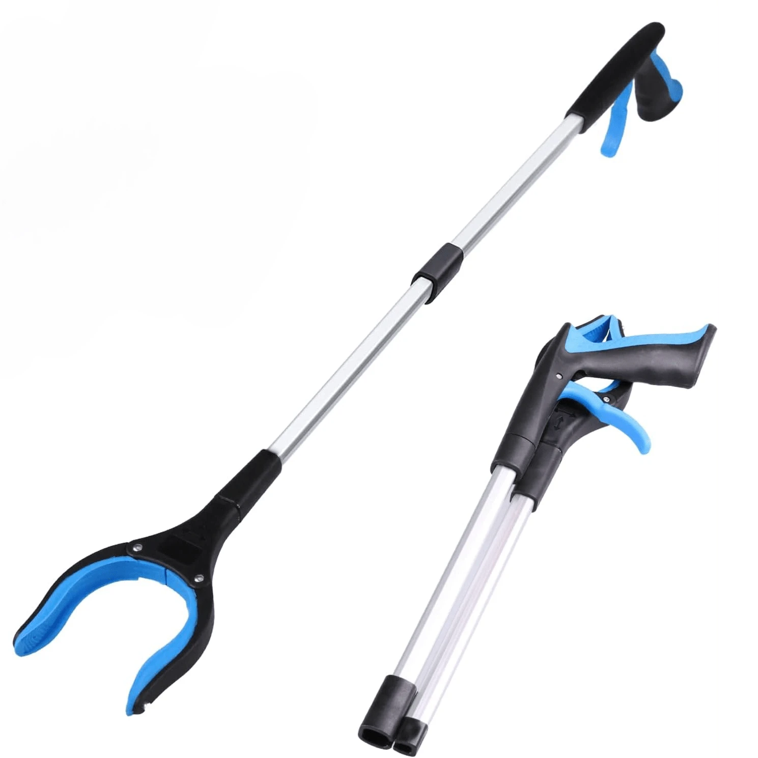 32" Grabber Reaching Tool Foldable Reacher Grabber Pickup Tool With 360° Rotating Jaw & Magnet Trash Picker Upper Grabber Lightweight Grabbers For Seniors Heavy Duty - 藍色 - 查看 1