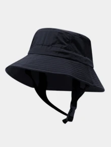 1pc Unisex Solid Color Foldable Breathable Buckle Bucket Hat, Men Women Vacation Surfing Sun Protection Cap - One-piece Men's Bucket Hat - View 2