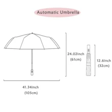 1pc Windproof Automatic Folding Umbrella - Steel Frame, Compact & Foldable For Easy Carry, Red & Black Options, Ideal For Business Or Personal Use, Umbrella For Travel Summer Cooling,Beach,Travel,Spring Summer Picks,Brides Maid Gifts,Room,Bedroom Decor,Beach,Travel,For Men,For Women,Vacation,Cute Stuff,Outdoor,Garden,Travel Essentials,Portable Essentials - Multicolor - View 7