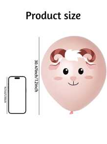 20 piezas de globos decorativos con diseños de ovejas retro impresas para fiestas, cumpleaños y decoración de escenas temáticas