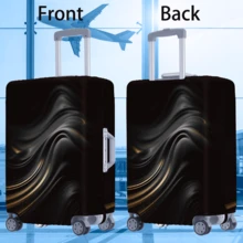 1 pezzo Copertura protettiva per valigia con stampa a linee dorate premium, accessorio per valigia rinforzato, adatto per viaggi d'affari, vacanze, viaggi, check-in bagagli, ritorno a scuola e altre occasioni, aggiunge colore alla tua valigia. Adatto per valigie da 20-28 pollici. Essenziale da viaggio, accessorio da viaggio, borsa da viaggio estiva per vacanze, - nero - Visualizzare 4