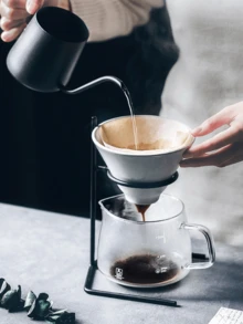 1 Set Coffee Cup Holder, Including Base, Valentine's Day Gift, Bathroom Decor, Provides Simple And Convenient Storage Solution For Coffee And Tea Lovers. Perfect Gift For Dad, Boyfriend, Coffee Enthusiasts. Home Kitchen Coffee Service Set (Black Set) Spiral Coffee Drip Rack, Includes Reusable Metal Filter, Manual Drip Coffee Stand, Cup Holder, Paper Filters. Black Coffee Accessories: Cup Holder, Filter, Retro Drip Coffee Cup Rack And Funnel Holder - Multicolor - View 8