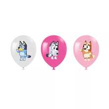 Bluey 粉色主题蓝色生日派对装饰套装生日拉旗节日装饰，非常适合节日、粉丝和生日派对装饰