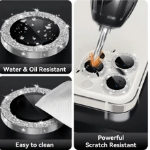 Rhinestone Lens Protector Compatible With Apple IPhone 16 Pro; High Definition, Scratch And Fingerprint Resistant; Universal Compatible With Iphone 1/12/13/14/15/16/16e Series; Lens Protection Film; Tempered Glass Lens Cover; Anti- And Dustproof; Essential Mobile Phone Accessories