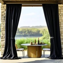 2 pezzi di eleganti tende rettangolari nere in tessuto elasticizzato in spandex, adatte per la decorazione interna/esterna, perfette per matrimoni, feste, raduni familiari - decorazione multifunzionale per qualsiasi occasione, decorazione per backdrops di matrimonio, campeggio, privacy. Ottimo per raduni senza necessità di elettricità.
