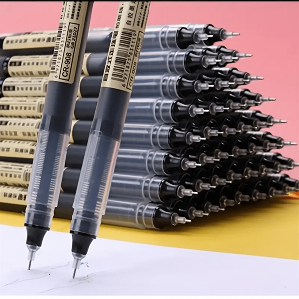 10 canetas rollerball de secagem rápida, ponta de 0,5 mm, tinta preta e azul, canetas neutras para escola, escritório e estudantes - Papelaria para a volta às aulas