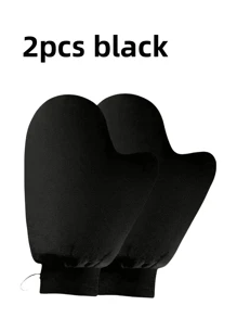 2 Pc Reusable Self-Tanning Gloves For Body And Face, Lotion Gloves For Exfoliating, Quick Application Tool For Tanning Oil, For Applying Sunscreen And Essential Oil Massage, Plush Gloves With Double-Sided Lotion Application, Washable Black Gloves For Body Care, Spa Moisturizing - With Thumb And Velvet Lining, For Sun Protection, Tanning And Sunscreen Application Gloves.