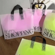 50 túi quà tặng bằng nhựa dày, chống thấm nước, túi đựng quà ngày lễ, túi xách dung tích lớn, thích hợp để đựng quần áo mùa hè cho nữ, túi tote nhựa, túi đóng gói dày chống thấm nước, túi cưới, túi mua sắm, túi quà sinh nhật, túi quà dự tiệc. - Nhiều màu - Xem 7