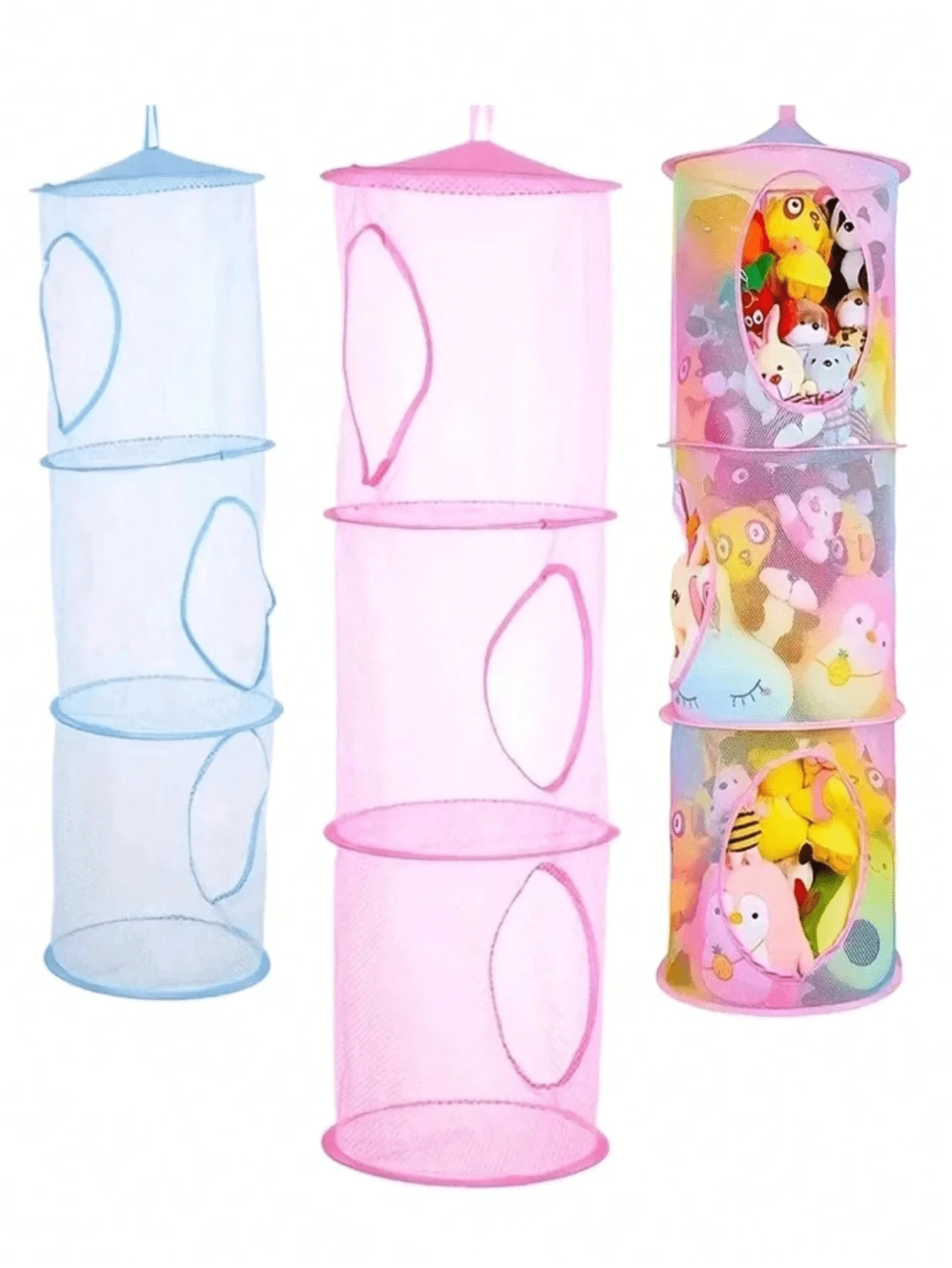 1 Plush Animal Toys Net Or Hammock, 3 Compartments Hanging Plush Animal Storage Net Hammocks, Suitable For Bedroom, Home Decoration, Room Decoration, Winter Decoration Bedroom Decoration,Mother's Day,Gift For My Mother,Gifts For Ladies, Halloween Decorations, Christmas Gifts, Home Decor