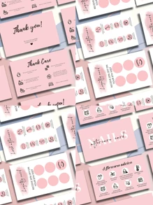 30/50/100pcs Pink Eyelash Care Cards, Winning Card, Eyelash Extension Card, Eyelash Care Card, Small Business Care Card, Nail Care Card, Nail Care Instructions, Nail Salon Client Care Card, Jewelry Care Card, Jewelry Care Instruction Card, Thank You Card, Jewelry Packaging Instruction, 9*5.4CM Double-Sided Matte Film