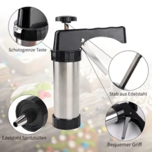 22PCS Set Multi-Purpose Manual Cream Gun, Equipped With 13 Pattern Discs + 8 Installation Nozzles + 1 Press Gun, No Electricity Required, Suitable For Making Cookies, Pastries, Cream Cakes, Etc., Essential Baking Kitchen Tool, Cake Decoration Accessories, Home Kitchen Supplies, Kitchen, Kitchen Accessories, Home Kitchen, Home Kitchen Utensils, Kitchen Gadgets, Ideal Gift Choice, Comes With Exquisite Box Packaging Cream Installation Gun, Piping Gun Tool, Cake Mold - Multicolor - View 11