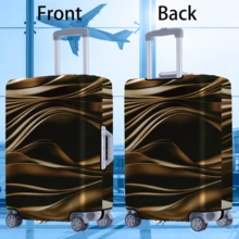 1 pezzo Copertura protettiva per valigia con stampa a linee dorate premium, accessorio per valigia rinforzato, adatto per viaggi d'affari, vacanze, viaggi, check-in bagagli, ritorno a scuola e altre occasioni, aggiunge colore alla tua valigia. Adatto per valigie da 20-28 pollici. Essenziale da viaggio, accessorio da viaggio, borsa da viaggio estiva per vacanze, - nero - Visualizzare 5
