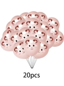 20 piezas de globos decorativos con diseños de ovejas retro impresas para fiestas, cumpleaños y decoración de escenas temáticas