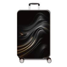 1 pezzo Copertura protettiva per valigia con stampa a linee dorate premium, accessorio per valigia rinforzato, adatto per viaggi d'affari, vacanze, viaggi, check-in bagagli, ritorno a scuola e altre occasioni, aggiunge colore alla tua valigia. Adatto per valigie da 20-28 pollici. Essenziale da viaggio, accessorio da viaggio, borsa da viaggio estiva per vacanze, - nero - Visualizzare 8