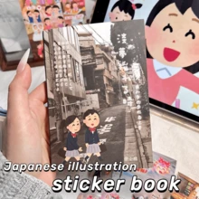 10pcs Japanese Cartoon Stickers, Emoticon Meme Characters For Scrapbooking, Journal Decoration, Die-Cut Design - Multicolor - View 6