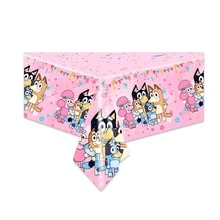 Bluey 粉色主题蓝色生日派对装饰套装生日拉旗节日装饰，非常适合节日、粉丝和生日派对装饰