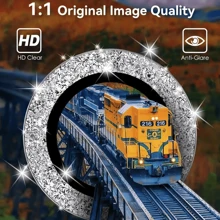 Lens Film With Flash Powder Suitable For IPhone 17lens Sticker Compatible With IPhone 12 / Mini / 13 / 14 Plus / 15 / 16 Pro Max / 16e/17/17pro/17 Pro Max/17Air Camera Protection Sticker / Rear Protection Ring 13 Pro Max Lens Cover Individual Advanced Sense Of Luxury Flash Diamond