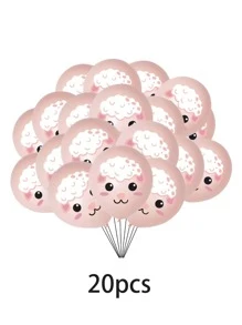 20 piezas de globos decorativos con diseños de ovejas retro impresas para fiestas, cumpleaños y decoración de escenas temáticas