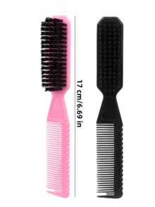 1 pieza Peine de doble cara para niños, regalo de fiesta para bebé, cepillo de pelo 2 en 1, adecuado para peinar el cabello de bebé y uso doméstico, productos para bebés, decoración de fiesta para niña bebé - Multicolor - Ver 2