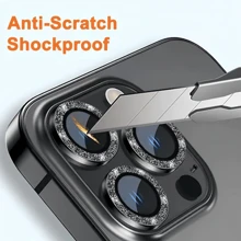 Rhinestone Lens Protector Compatible With Apple IPhone 16 Pro; High Definition, Scratch And Fingerprint Resistant; Universal Compatible With Iphone 1/12/13/14/15/16/16e Series; Lens Protection Film; Tempered Glass Lens Cover; Anti- And Dustproof; Essential Mobile Phone Accessories