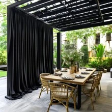 2 pezzi di eleganti tende rettangolari nere in tessuto elasticizzato in spandex, adatte per la decorazione interna/esterna, perfette per matrimoni, feste, raduni familiari - decorazione multifunzionale per qualsiasi occasione, decorazione per backdrops di matrimonio, campeggio, privacy. Ottimo per raduni senza necessità di elettricità.