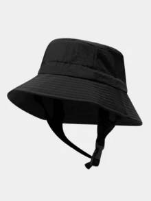 1pc Unisex Solid Color Foldable Breathable Buckle Bucket Hat, Men Women Vacation Surfing Sun Protection Cap - One-piece Men's Bucket Hat - View 13