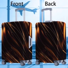 1 pezzo Copertura protettiva per valigia con stampa a linee dorate premium, accessorio per valigia rinforzato, adatto per viaggi d'affari, vacanze, viaggi, check-in bagagli, ritorno a scuola e altre occasioni, aggiunge colore alla tua valigia. Adatto per valigie da 20-28 pollici. Essenziale da viaggio, accessorio da viaggio, borsa da viaggio estiva per vacanze, - nero - Visualizzare 6