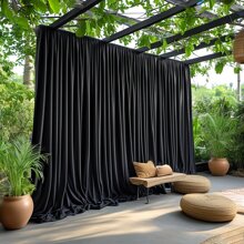 2 pezzi di eleganti tende rettangolari nere in tessuto elasticizzato in spandex, adatte per la decorazione interna/esterna, perfette per matrimoni, feste, raduni familiari - decorazione multifunzionale per qualsiasi occasione, decorazione per backdrops di matrimonio, campeggio, privacy. Ottimo per raduni senza necessità di elettricità.