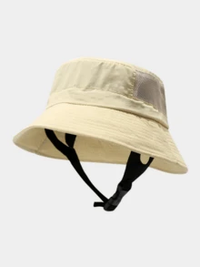 1pc Unisex Solid Color Foldable Breathable Buckle Bucket Hat, Men Women Vacation Surfing Sun Protection Cap - One-piece Men's Bucket Hat - View 5