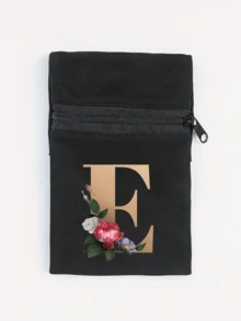 Fashionable New Floral Letter Printed Zipper Wrist Wallet - Girl's Portable Arm Phone Bag And Mini Coin Purse, Outdoor Sports Elastic Running Storage Arm Bag, Anti-Theft Key Hand Card Bag, Suitable For Sports And Travel - Multicolor - View 36