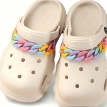 1set 2pcs Pearl Beaded Detachable Shoe Chain Accessories, Pearl Resin Chain For Sandals Or Clogs (Random Quantity Of Pearls)