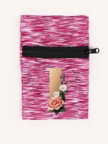 Fashionable New Floral Letter Printed Zipper Wrist Wallet - Girl's Portable Arm Phone Bag And Mini Coin Purse, Outdoor Sports Elastic Running Storage Arm Bag, Anti-Theft Key Hand Card Bag, Suitable For Sports And Travel - Multicolor - View 30