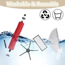 Ersatzteile kompatibel mit Roborock Q7, Q7+, Q7 Max, Q7 Max+ Saugroboter, Zubehör wie abnehmbare Bürste/Hauptbürste/Rollerbürste, Seitenbürste, HEPA-Filter, Wischtuch/Wischfaser