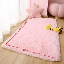 1PC Pink Capet For Living Room Fluffy Rugs For Kids Room Fuzzy Carpet For Teen Soft Polyester Shag Rectangular Rugs For Bedroom Girls Nursery Room Dorm Playroom Home Decor For Teenager - Berwarna merah muda - View 14