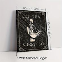 1 Piece Of Canvas Poster Interesting Skull, Canvas Print Bathroom Decoration, Retro Skull Poster, Home Decoration, Home Decoration Canvas Art Painting, Pattern Wall Art Decoration, Wall Decoration, Waterproof Painting, Printed Artwork Gifts Birthday Graduation Halloween Decor Fall Decor