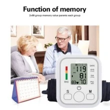 1 pieza Monitor de presión arterial, instrumento de medición automático de presión arterial doméstico, monitor de presión arterial de tipo brazo, monitor de presión arterial en inglés neutro con enchufe USB- ¡Esta herramienta no incluye baterías!