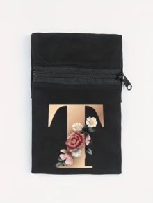 Fashionable New Floral Letter Printed Zipper Wrist Wallet - Girl's Portable Arm Phone Bag And Mini Coin Purse, Outdoor Sports Elastic Running Storage Arm Bag, Anti-Theft Key Hand Card Bag, Suitable For Sports And Travel - Multicolor - View 25