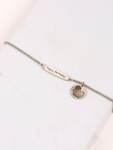 Customized Photo Bracelet With Name Plate, Your Photo Bracelet, Customized Bracelet, Engraved Bracelet, Personalized Jewelry, Portrait Bracelet, Gold Portrait Pendant, Personalized Family/Pet Jewelry, Perfect Gift, Family Keepsake Gift - Multicolor - View 7