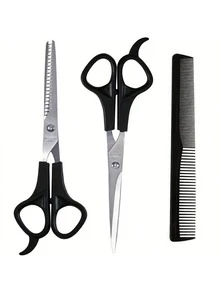 Bộ 4 dụng cụ cắt tóc Lược + Kéo Dụng cụ làm tóc Thuốc nhuộm tóc Dầu nướng Bộ lược làm tóc Dụng cụ kéo Đồ dùng làm tóc Tạp dề cắt tóc Lược chải râu Đồ dùng làm tóc - Nhiều màu - Xem 4