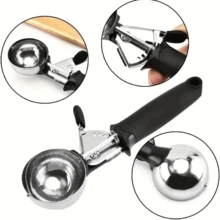 1 pieza Cuchara para helado con aro - Reutilizable, lavable para fiestas, bodas y postres en el hogar - Boleador de melón y raspador de masa moderno, herramienta esencial de cocina - Multicolor - Ver 8