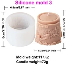 3D Castle Candles Silicone Mold DIY Famous Building Relief Column Concrete Plaster Handmade Soap Making Mold Home Decor Tool - White - View 9