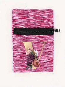Fashionable New Floral Letter Printed Zipper Wrist Wallet - Girl's Portable Arm Phone Bag And Mini Coin Purse, Outdoor Sports Elastic Running Storage Arm Bag, Anti-Theft Key Hand Card Bag, Suitable For Sports And Travel - Multicolor - View 18