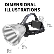 Linterna frontal para campamento al aire libre con batería incorporada, luz balanceada, reflector, luz blanca/amarilla, larga duración de la batería, luz brillante para pesca nocturna, campamento, supervivencia