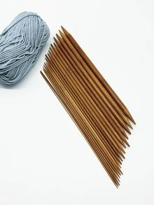 4支/套竹制针织针，9.8英寸/25厘米长碳化双头针织针，适用于编织毛衣、裤子、帽子、手套、围巾等。可选尺寸：2.0毫米-10.0毫米