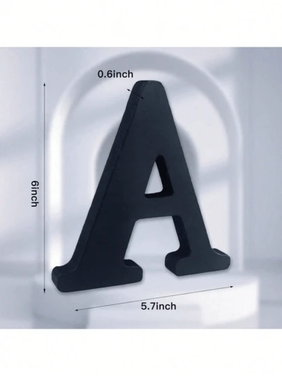 1 片白色木制字母，木制字母墙面字母装饰，墙面字母装饰 - 木制工艺品，立式字母片，标志牌装饰，派对装饰，DIY 工艺字母块